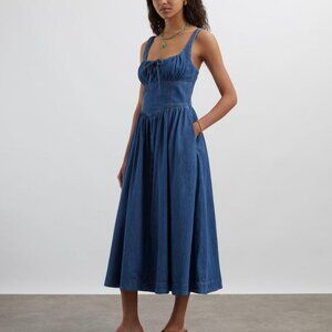 Reformation Balia Denim Midi Dress